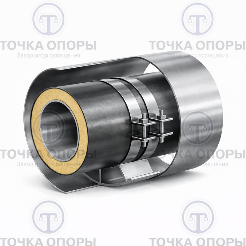 Скользящая опора для прокладки в футляре трубы ППУ 76/140/377