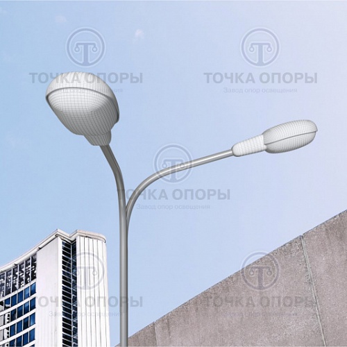 К2-1,0-0,5-90-Ф4 двухрожковый разнонаправленный под 90° консольный кронштейн